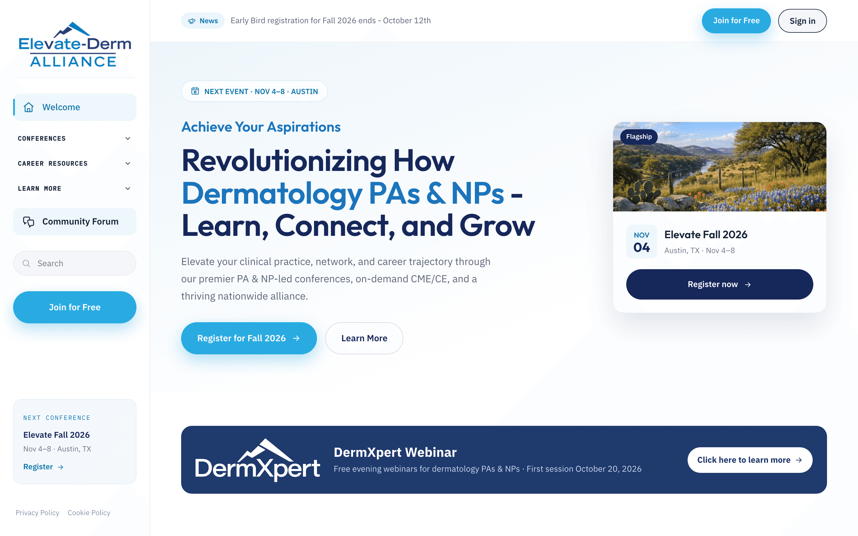 Elevate-Derm homepage